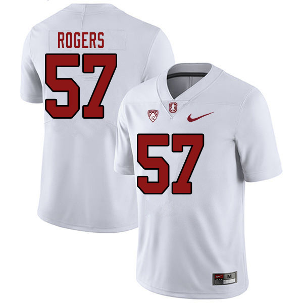 Men #57 Levi Rogers Stanford Cardinal College Football Jerseys Sale-White - Click Image to Close